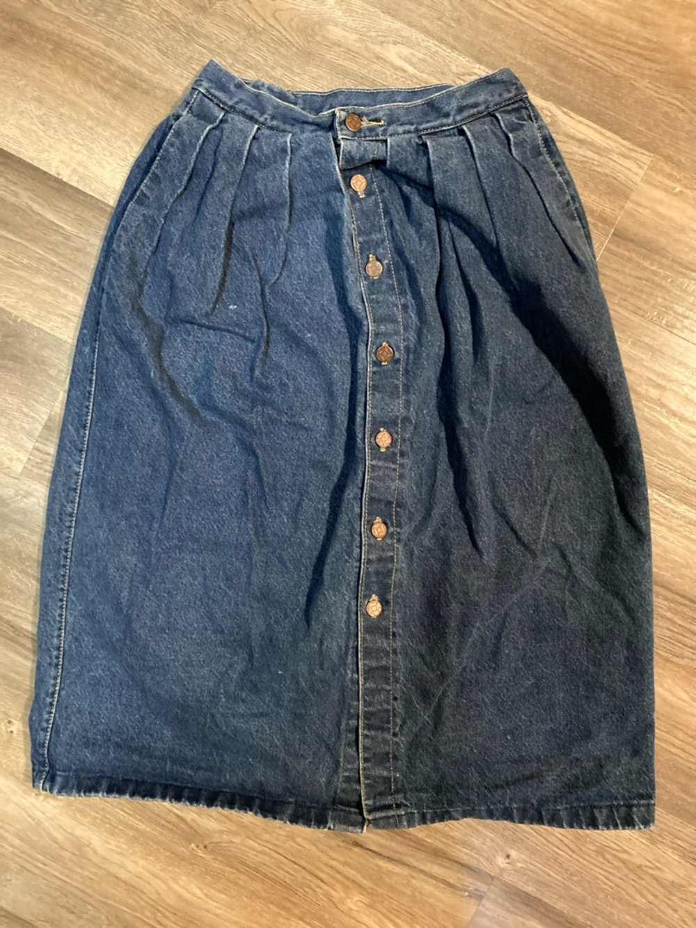 Vintage MaStal Sports Button Front Denim Midi Skirt
